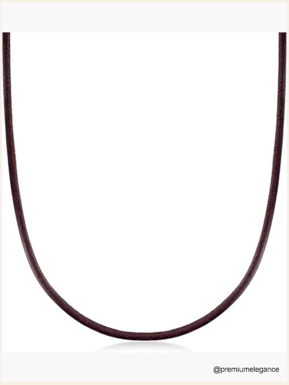 Italian Brown Leather Cord Necklace 18" Gold Over Sterling Silver